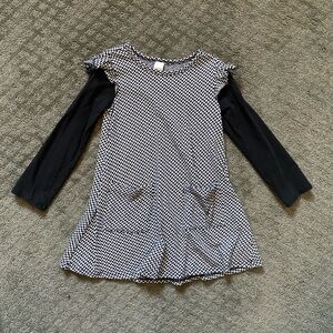 Harper Canyon Black and White Houndstooth Kids Dress
